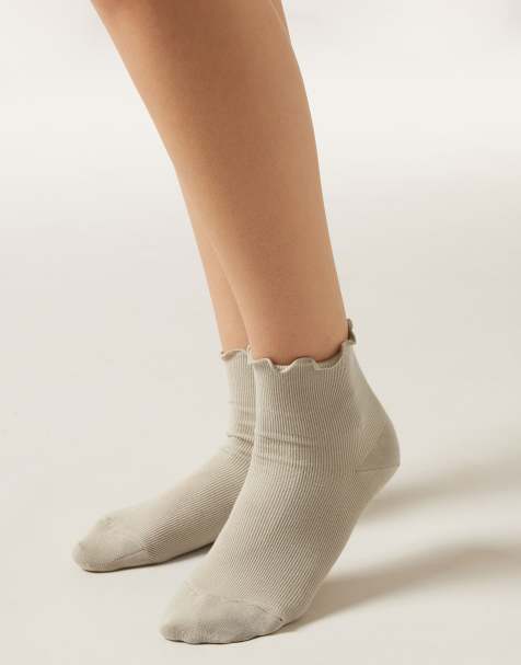 Calzedonia Ribbed socks in natural beige sand - view 1