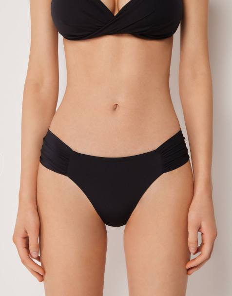 Calzedonia Ruched brazilian bottoms premium fit in black - view 1