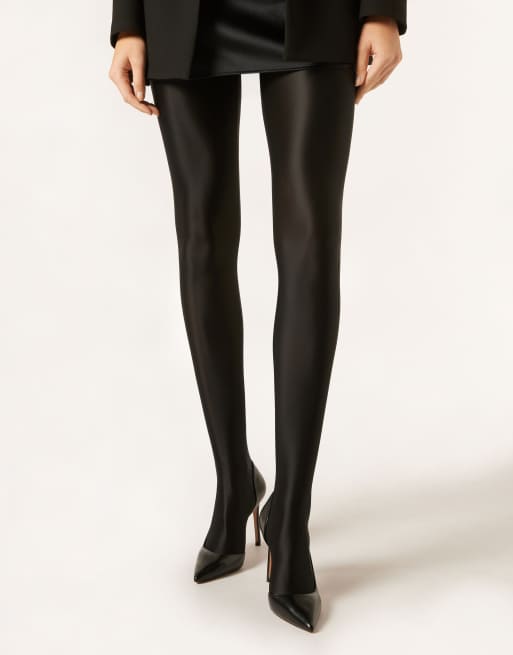 Calzedonia Satin tights in black satin, 2 of 4