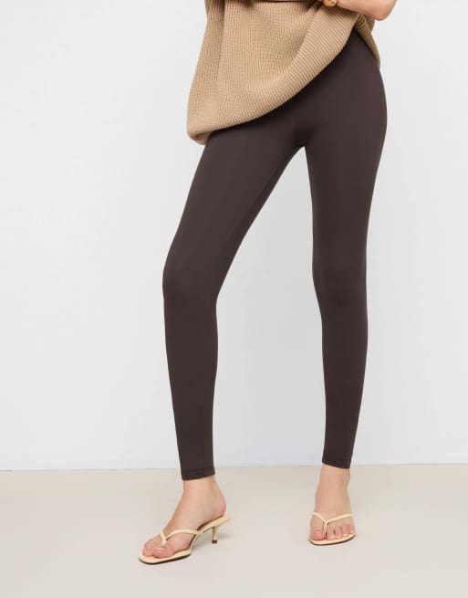 Calzedonia Sculpt control top leggings in brown, 4 of 5