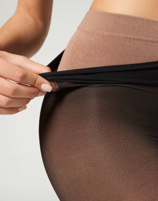 Calzedonia Sheer effect thermal tights in beige black