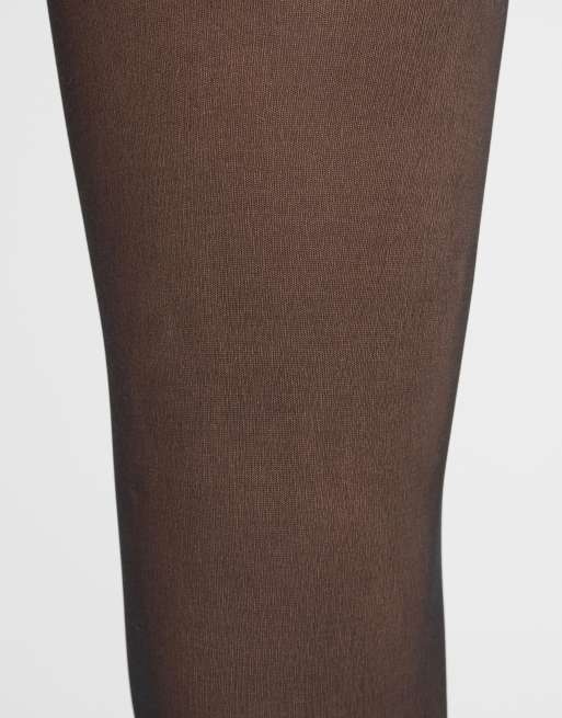 Calzedonia Sheer effect thermal tights in beige black, 4 of 5