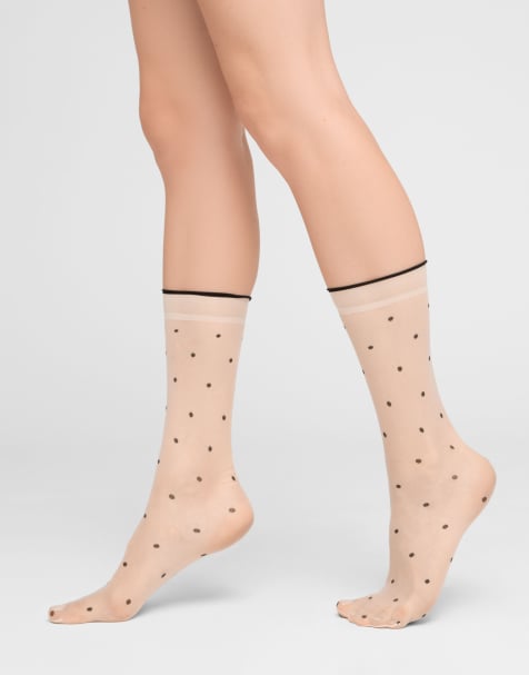 Calzedonia Sheer polka dot socks without elastic in silk - view 1