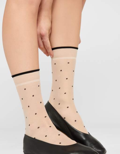 Calzedonia Sheer polka dot socks without elastic in silk, 2 of 3