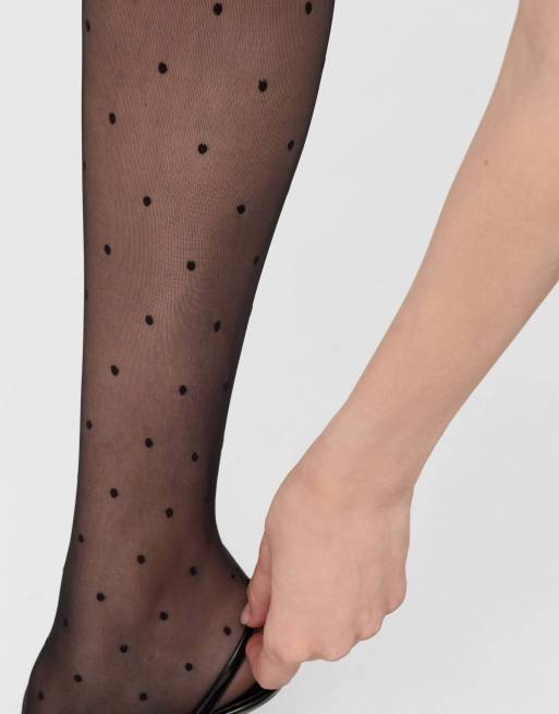 Calzedonia Sheer polka dot tights in black polka dot, 4 of 4