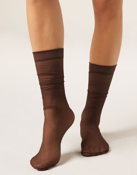 Calzedonia Sheer socks in sheer coffee - view 1