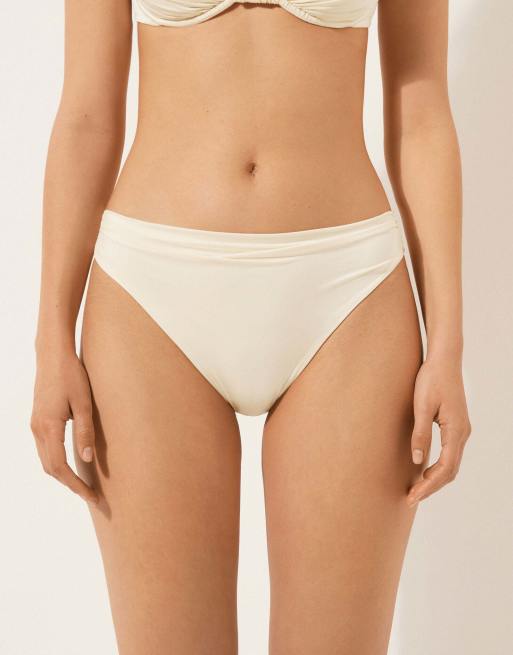 Calzedonia mix & match bikini in shiny satin buttercream white, 6 of 6