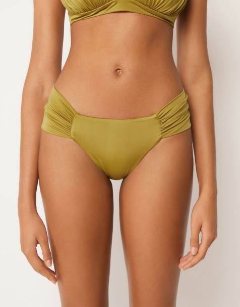 Calzedonia Shiny satin in green gold - view 1