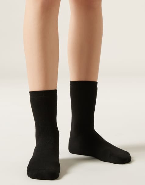 Calzedonia Short cotton thermal socks in black - view 1