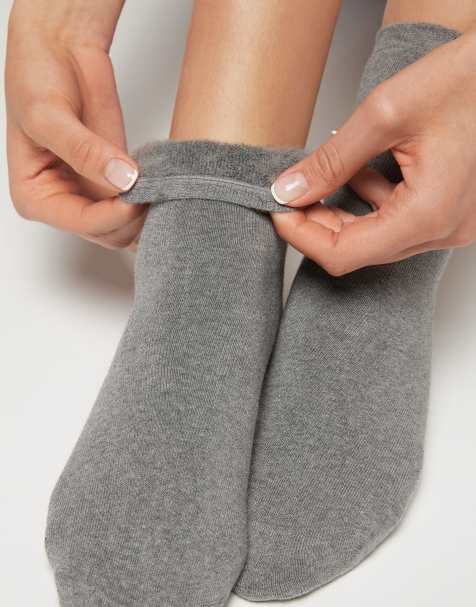 Calzedonia Short cotton thermal socks in grey - view 1
