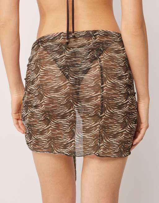 Calzedonia Short sarong in brown, 3 of 4