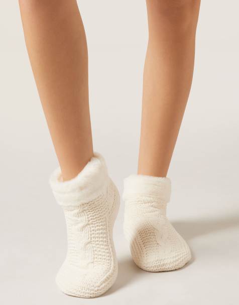 Calzedonia Soft double non-slip socks in milk white - view 1