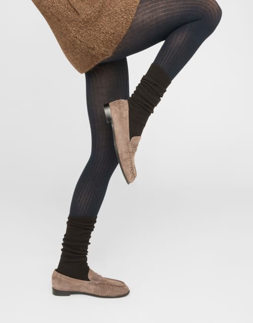 Calzedonia Soft touch ribbed tights in blue, 2 of 3