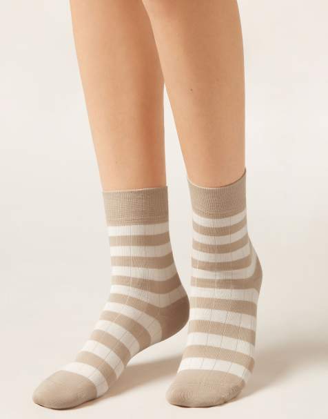 Calzedonia Striped socks in beige - view 1