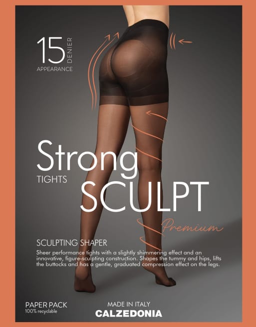 Calzedonia Strong sculpt 15 denier sheer tights in black, 5 of 5