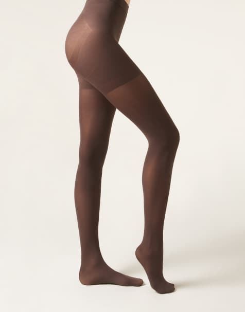 Calzedonia Strong sculpt 50 denier opaque tights in dark brown - view 1