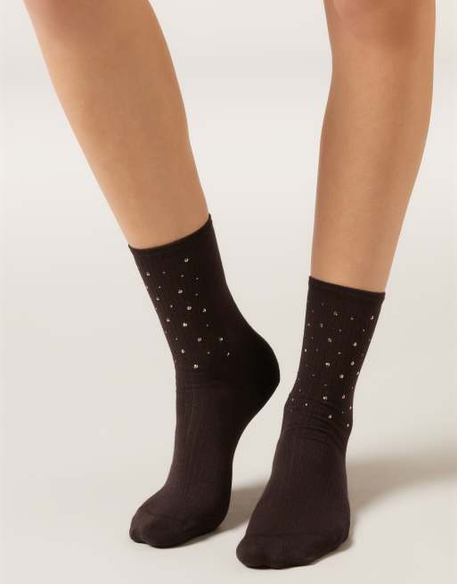 Calzedonia Stud detail socks in brown