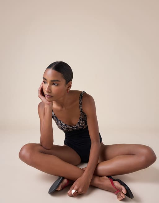 Calzedonia Swimsuit golden in black and gold, 4 of 4