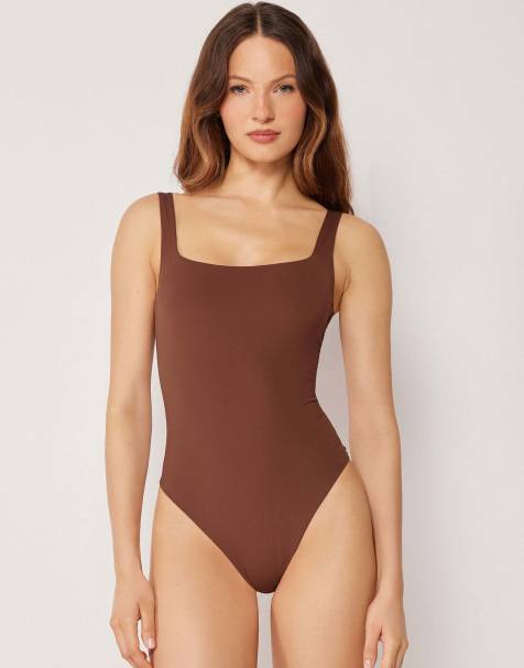 Calzedonia Swimsuit premium fit in coffe brown - view 1