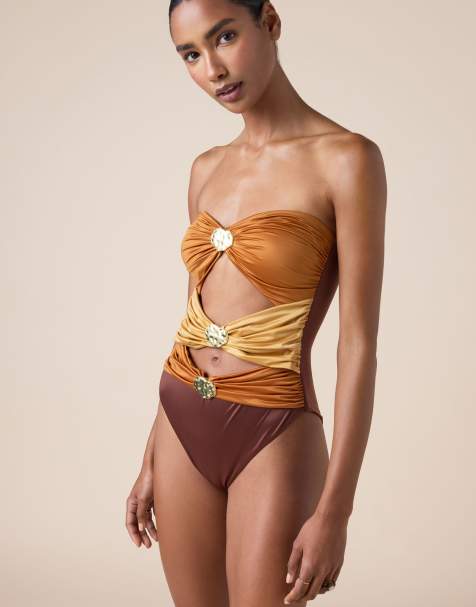 Calzedonia Swimsuit sunset shades in orange yellow and brown - view 1
