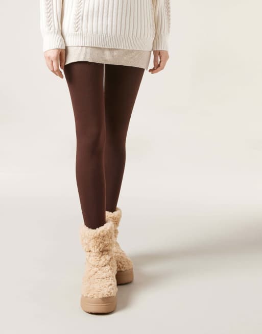 DKNY Opaque Control Top Tights 2-Pack - Tall Brown/Black Nylon/Spandex