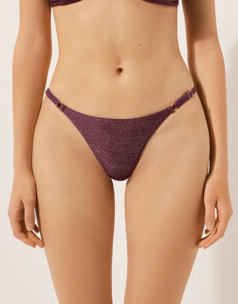 Calzedonia Thong bikini bottoms golden glow in golden burgundy - view 1