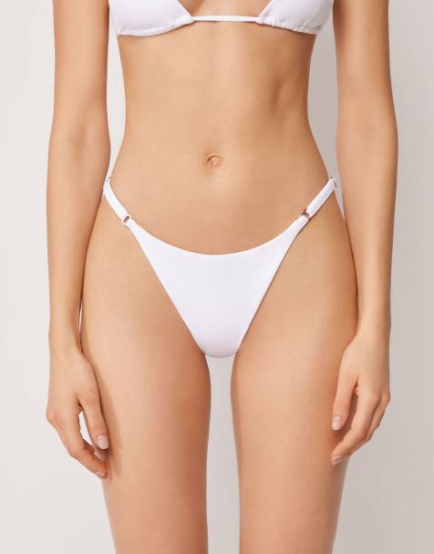 Calzedonia Premium Fit thong bikini bottom in white