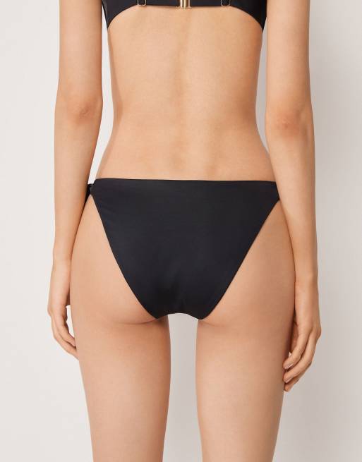 Calzedonia Tie bikini bottoms premium sculpt in black, 3 of 4