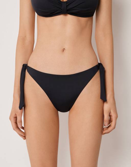 Calzedonia Tie bikini bottoms premium sculpt in black, 4 of 4