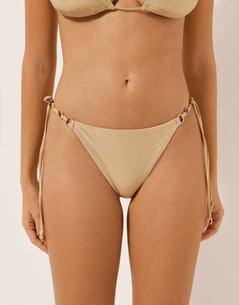 Calzedonia Tie brazilian bikini bottoms gold waves in gold waves - view 1