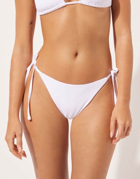 Calzedonia Tie brazilian bikini bottoms in white indonesia - view 1