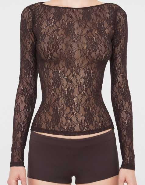 Calzedonia Top lace in coffee lace - view 1
