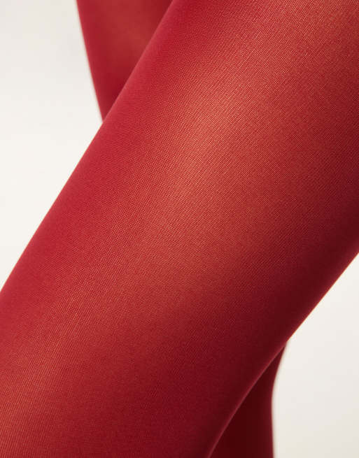 Calzedonia Totally invisible 30 denier tights in dark red, 2 of 3