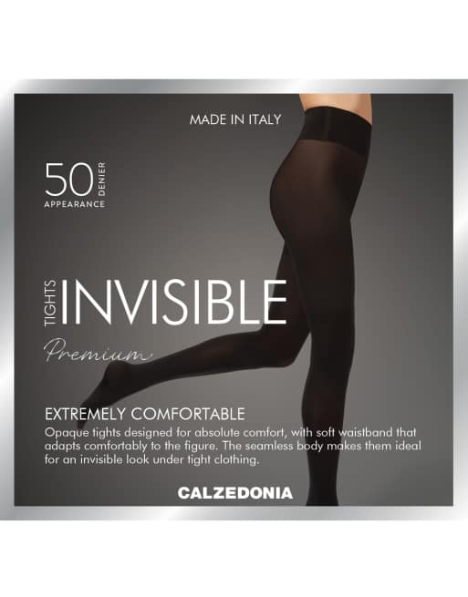 Calzedonia Totally invisible 50 denier tights in dark red, 3 of 4