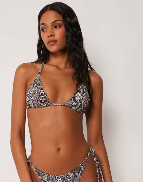 Calzedonia Triangle bikini top classic snake in brown