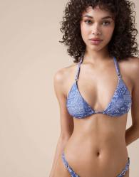 Calzedonia Triangle bikini top paisley in light blue