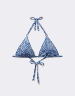 Calzedonia Triangle bikini top paisley in light blue