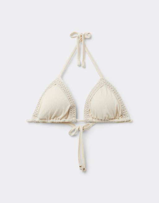 Calzedonia Triangle bikini top silky twist in white, 5 of 5