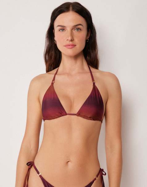 Calzedonia Triangle bikini top soft shades in red burgundy - view 1