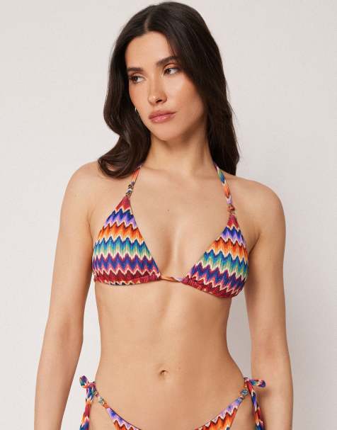 Calzedonia Triangle bikini top vibrant chevron in multicolor - view 1