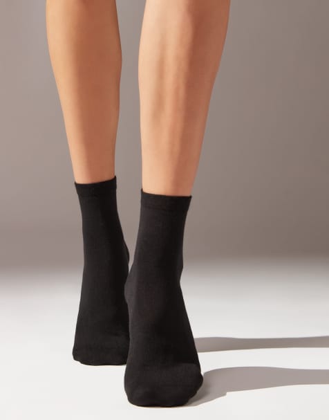 Calzedonia Trim detail short socks in black - view 1