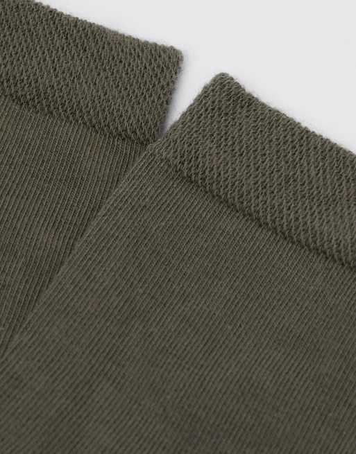 Calzedonia Trim detail short socks in military green, 2 of 4