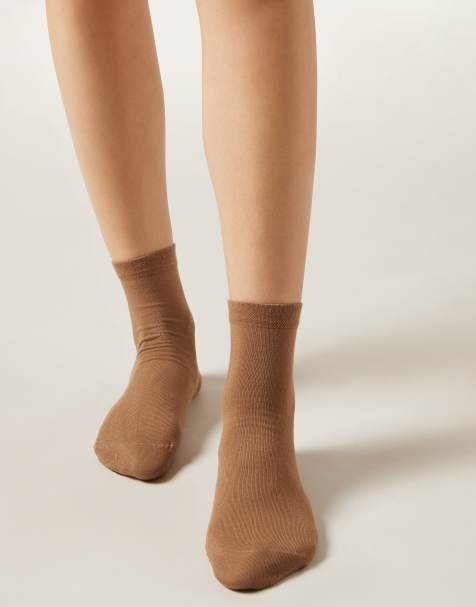 Calzedonia Trim detail short socks in natural - view 1