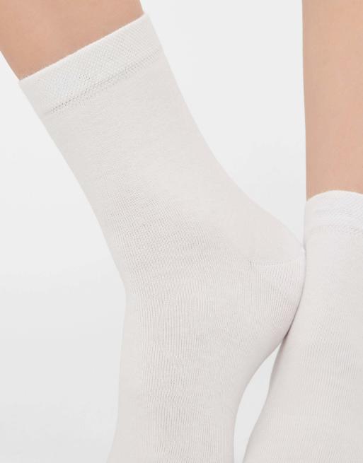 Calzedonia Trim detail short socks in white, 2 of 4