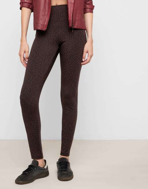 Calzedonia Ultra comfort soft touch leggings in brown animalier, 4 of 5