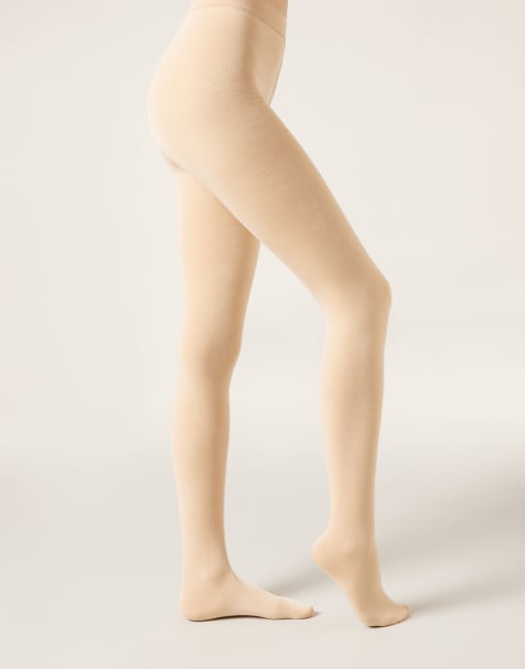 Calzedonia Ultra thermal opaque tights in very light beige - view 1