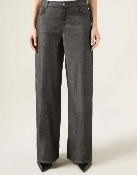 Calzedonia Ultralight palazzo jeans in charcoal