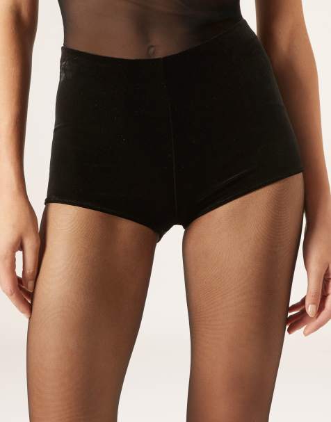 Calzedonia Velvet hot pants in black - view 1