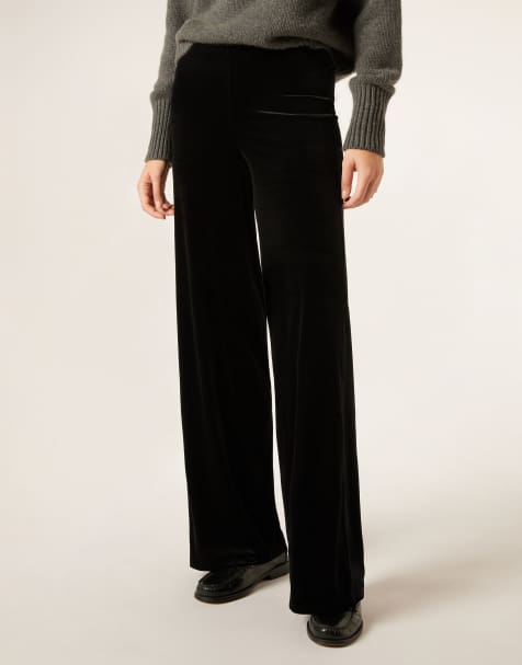 Calzedonia Velvet palazzo trousers in black - view 1