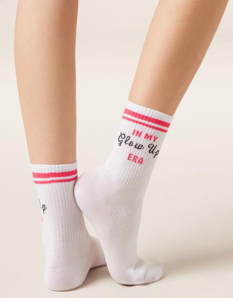 Calzedonia Wellness text socks in white - view 1